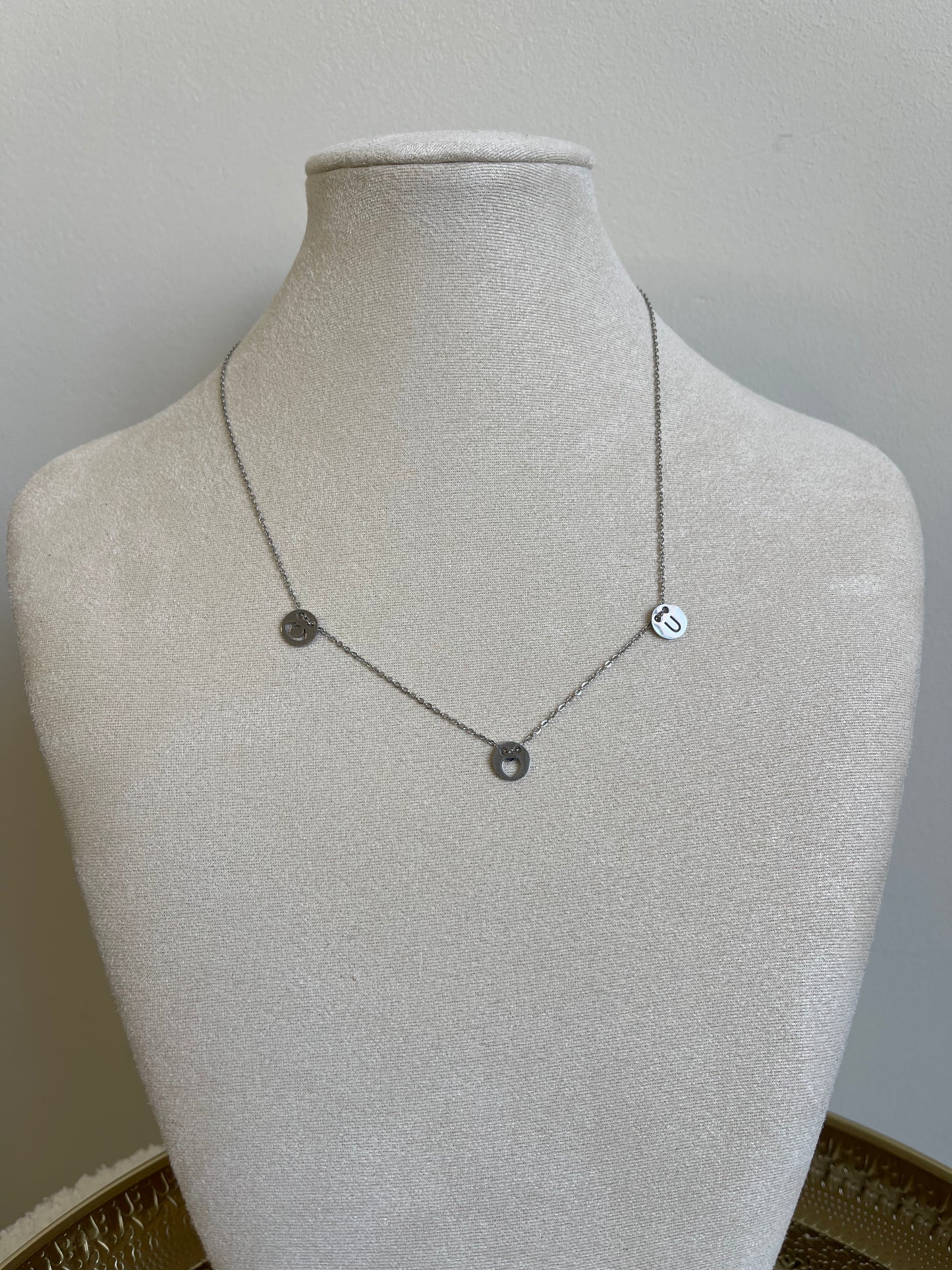 I love you silver necklace